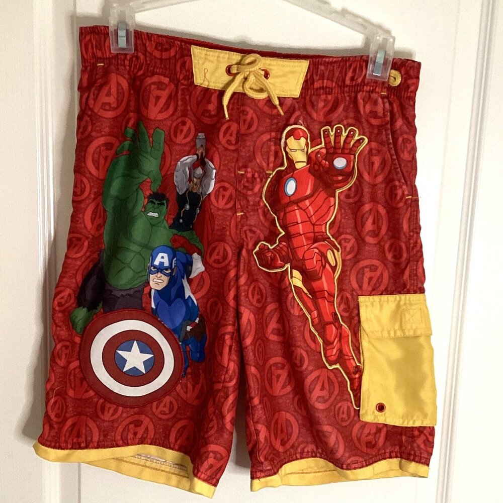 Disney Avengers Boys Marvel Swim Swimming Trunks Shorts Swimwear Size 9 / 10